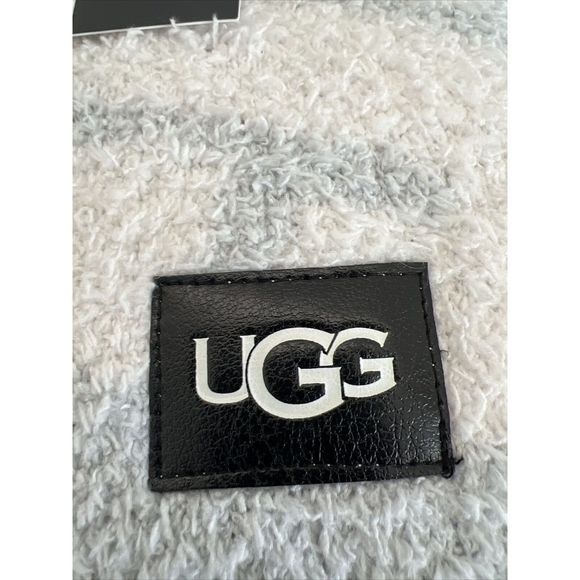 UGG Poppy Logo Gray Violet/Snow Throw Blanket  50”x 70” Soft - Picture 4 of 4